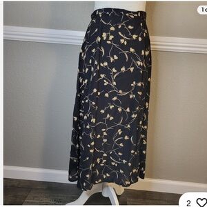 JH Collectibles Vintage 90’s Floral Button Up Blue & Yellow Maxi Skirt, Size 4P